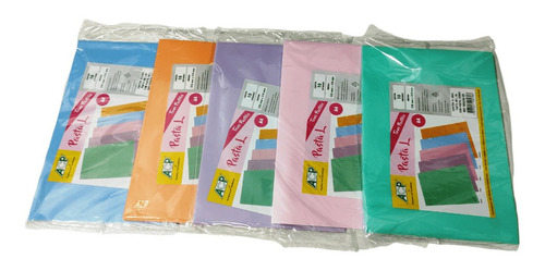 Pasta L Tamanho A4 Acp Cores Pasteis Diversas C/ 5 Unidades