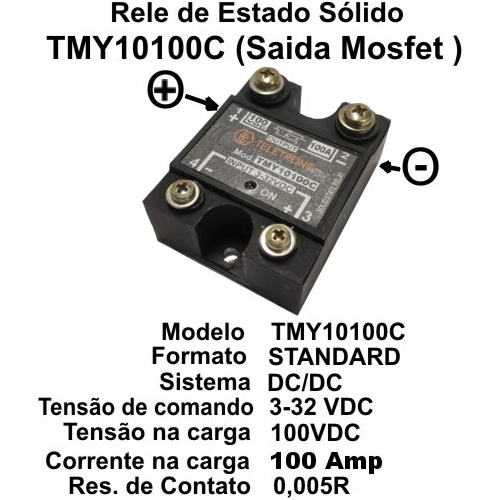 Rele Ssr Mosfet Dc/dc Tm10100c 100vdc 100amp 3-32vdc Fv