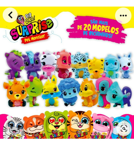 Ovo De Chocolate Dip Loko Surprise Pet Monster Kit 6 Un