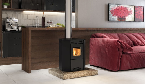Calefactor Ecológico Doble Combustión Esq. + Kit Caños 790gf