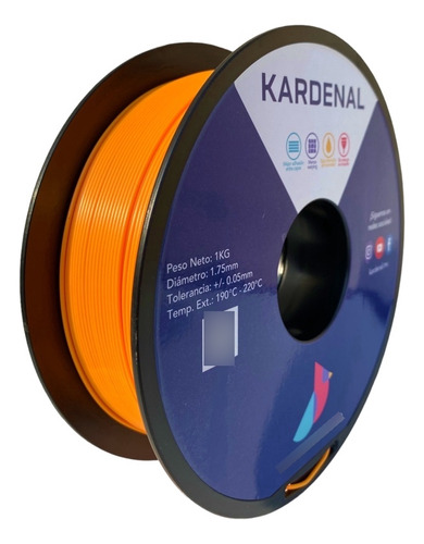 1 Kg 1.75mm Filamento Pla Premium Kardenal Color Naranja