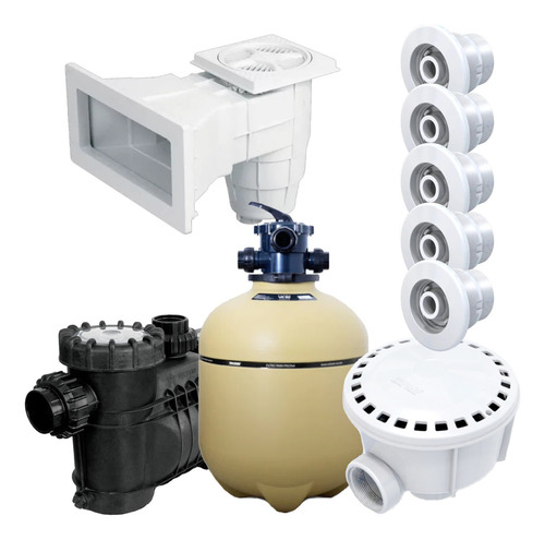 Kit Filtrado Pileta Hormigón Vulcano Hasta 80.000l Bomba 1hp