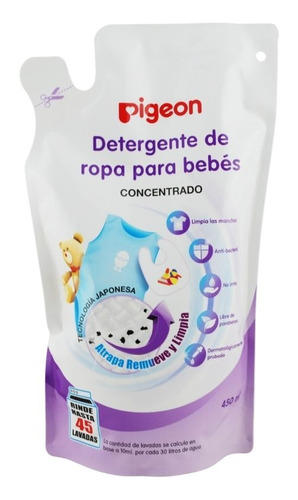 Detergente De Ropa Para Bebé Recarga 450 Ml