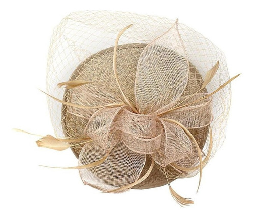 Sinamay Hat Feather Headband Fascinator Wedding Veil .