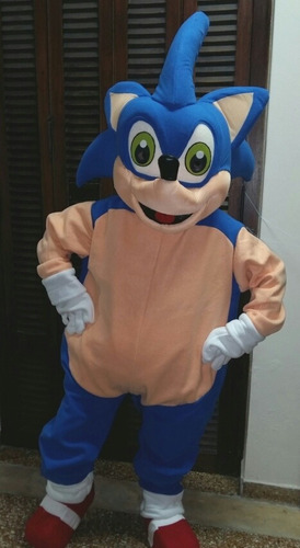 Alquilo Disfraz Cabezon Adulto Personaje Sonic 24 Hs 