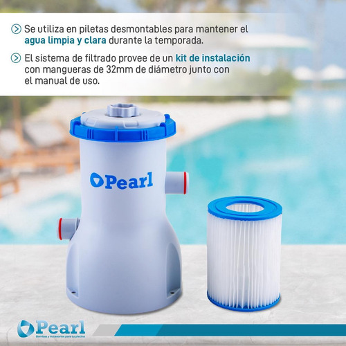 Bomba Filtro Para Pileta Lona Pearl 35 Watts