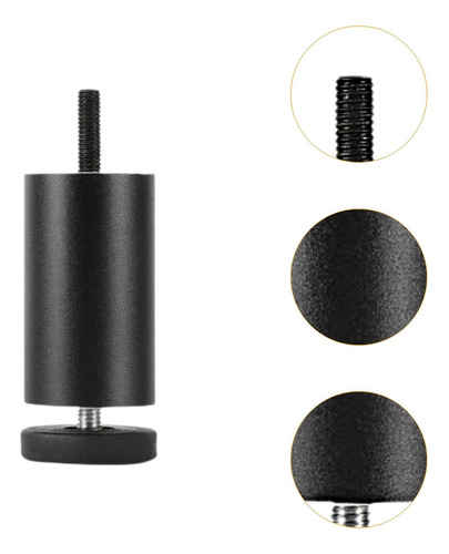 2x Muebles Ajustables Patas De Sofá Altura 15 Cm Negro