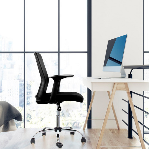 Silla Escritorio Regulable Reclinable Cuba Con Brazos Fijos Color Azul