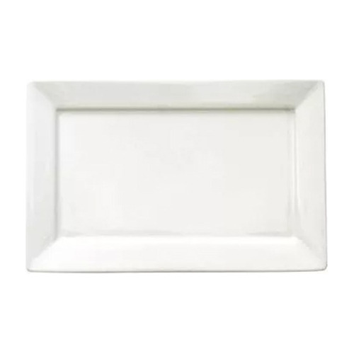 6 Platos 25x16 Bandeja Rectangular Porcelana Blanca Oxford