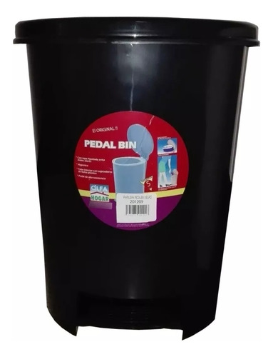 Papelera Pedal Bin Redonda 15 Litros Alfa Hogar