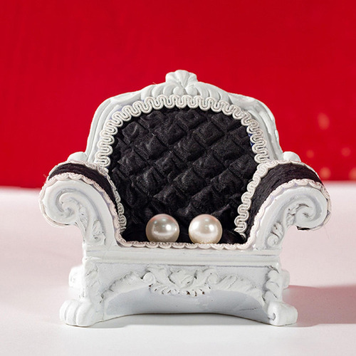 Sofá Individual En Miniatura Para Casa De Muñecas A Negro