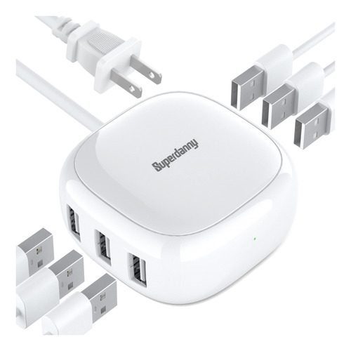 Superdanny - Mini Estacin De Carga Usb De 40 W 8a, Cargador