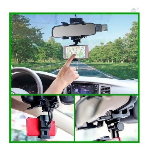 Imagem 8 de 8 de Suporte De Retrovisor Para Celular Gps 360 Graus Yt2057