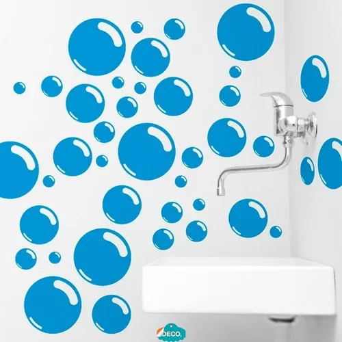 Vinilos para paredes de baño pompas de jabón