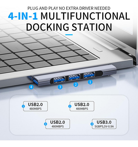 Eje Del Usb C For El Ordenador Portátil, Estación De
