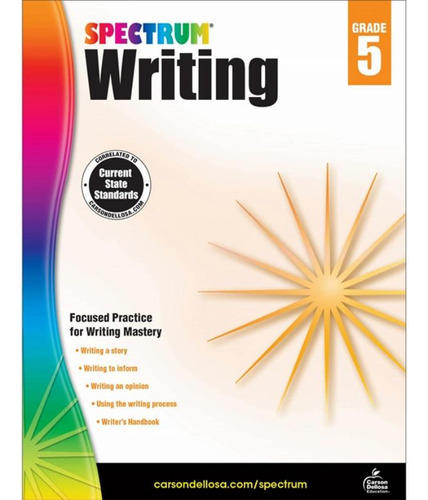 Spectrum Writing - Grade 5: Spectrum Writing - Grade 5, De Spectrum. Editora Carson Dellosa Education, Capa Mole, Edição 1 Em Inglês, 2014