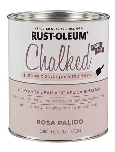 Pintura Chalked Tizada Rust Oleum Brochable Rosa Palido X 0.887 - Kromacolor