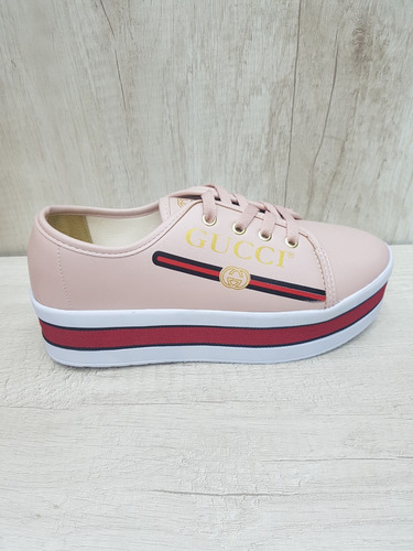 Tenis Gucci - Feminino - Rosa - Plataforma - Frete Gratis | Mercado Livre