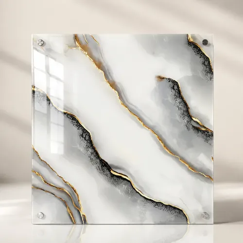 Placa Autoadesiva Marmorizada Dgx 60x60cm Vinil Premium Cinza Ouro 2