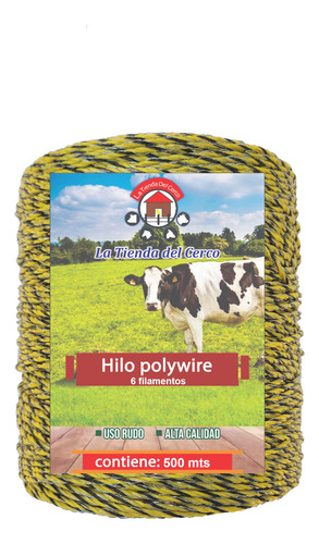 Hilo Polywire De 500 Mts Con 6 Filamentos De Acero