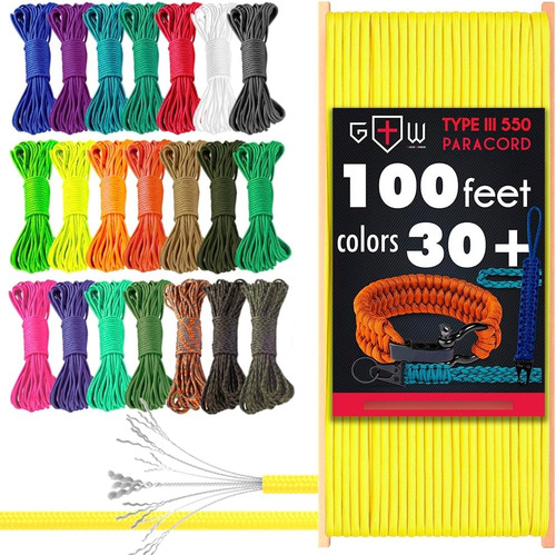 Paracord 100 Pies - Type Iii Paracord 550-4mm Nylon Rope Mi