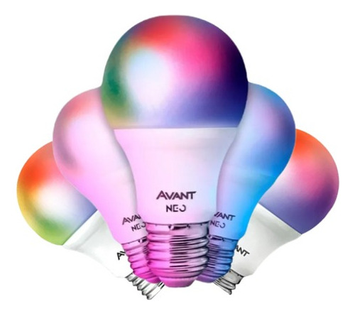 5 Lâmpadas Led Com Wi-fi Avant Cor Rgb Compatível Com Alexa