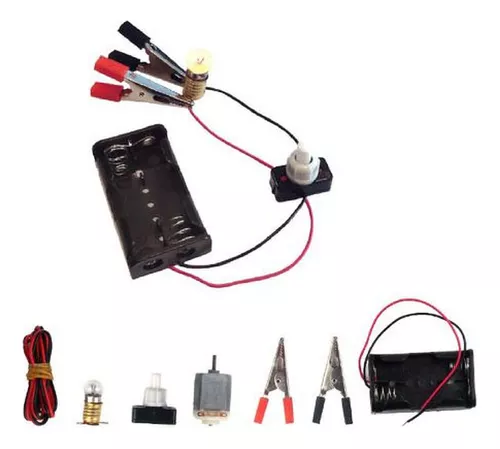 Kit Circuito Eléctrico Escolar 8 Piezas + 2 Pilas