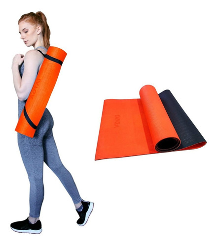 Tapete Ejercicio Yoga Mat 6 Mm Portatil Tayga 190 Cm X 61 Cm Color Naranja