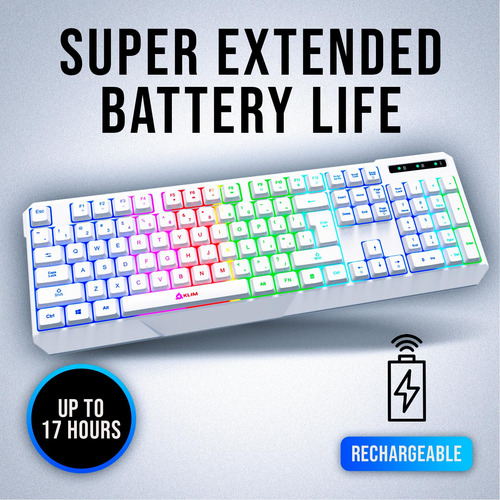 Teclado Inalámbrico Para Juegos Klim Chroma Rgb Con Barra Re