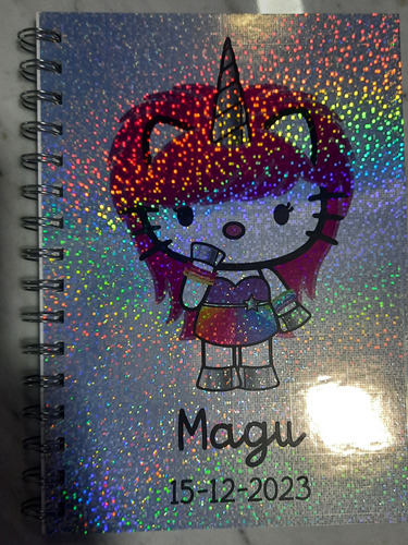 Cuaderno Hello Kitty Personalizado Holografico