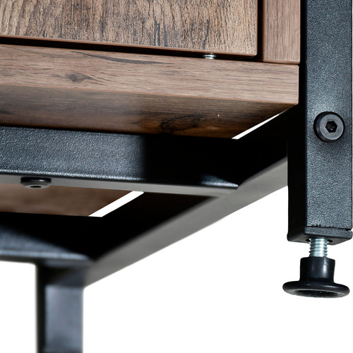 Estante Boho Industrial + Buro Televisor Tres Niveles Color Café