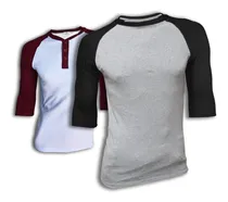 Comprar Playera Manga Ranglan C\u002Fbroches + Playera Lisa Manga Ranglan
