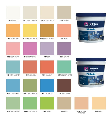 2 Pack Pintura Pintolux Pintolin Acrílica 8l Total