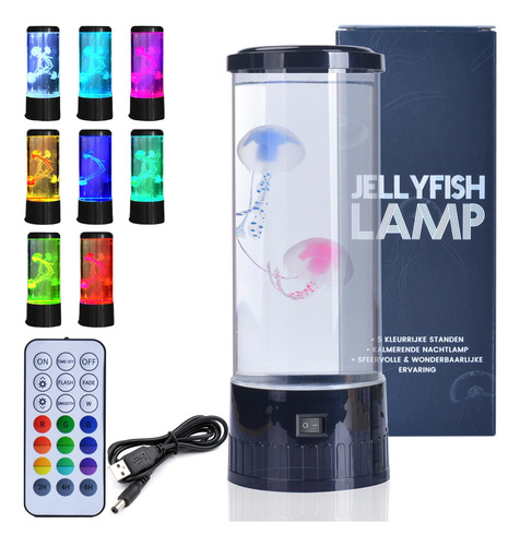 Lámpara De Medusas Led Lámpara De Escritorio Luz De Noche Pantalla Negro