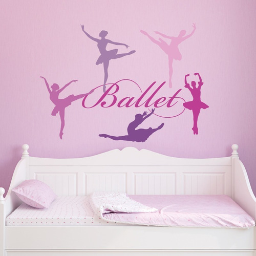 Vinilos Decorativos Bailarinas Ballet Calcomanías Gigantes Color Multicolor