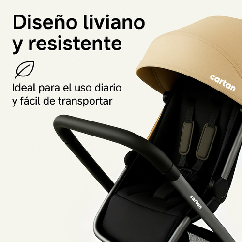 Cochecito De Paseo Bebé Cartan Stl200 Reforzado Plegable Color Khaki
