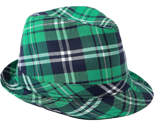 Sombrero De Fedora De Cuadros Verdes Para El Día De San Pari