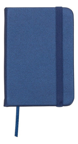 Caderneta Tipo Moleskine Bolso Anotações Lisa Pronta Cor Azul-escuro