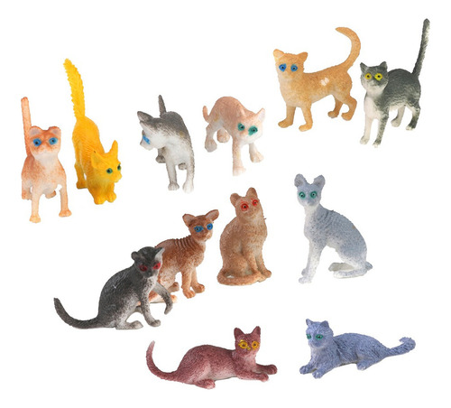 Aa Plástico Pequeno Gato Figuras De Simulação Moldes