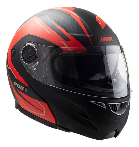 Casco Para Moto Multi-modular Hawk Rs5 Vector Negro Y Rojo Mate Talle L Negro/rojo L