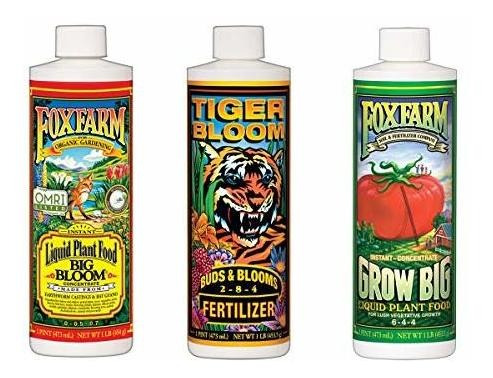Fertilizante - Fox Farm Big Bloom, Grow Big, Tiger Bloom - F