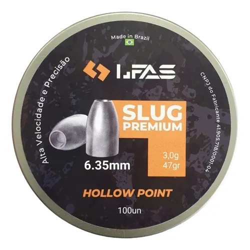 comprar Chumbinho Slug 6.35 Pesado 47gr P Carabina Pcp Javali Custom
