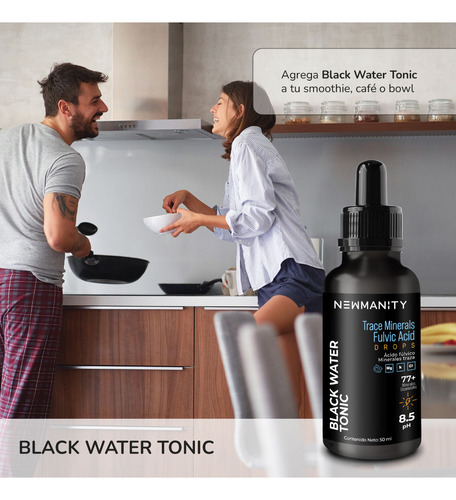 Black Water Tonic 50 Ml | Alcalinizador | Fulvico Shilajit
