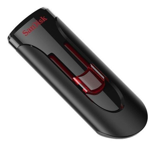 Imagen 2 de 5 de Memoria USB SanDisk Cruzer Glide 32GB 3.0 negro y rojo