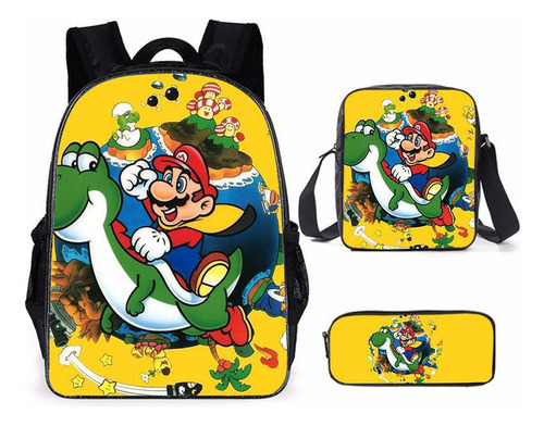 Mochila Amazon New Mario Cartoon Mochila Primary And Scho Color O Style Diseño De La Tela Lunch Bag