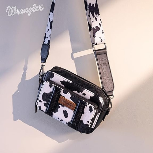 Cartera Deportiva Wrangler Cowgirl A Importada Original Blanco Y Negro