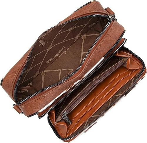 Cartera Deportiva Wrangler Cowgirl A Importada Original Café