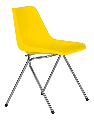 Silla Hille Apilable De Plastico Base Cromada Robin Day