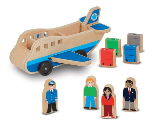 Avión Madera Juguete  Didáctico Para Niños / Barbazar