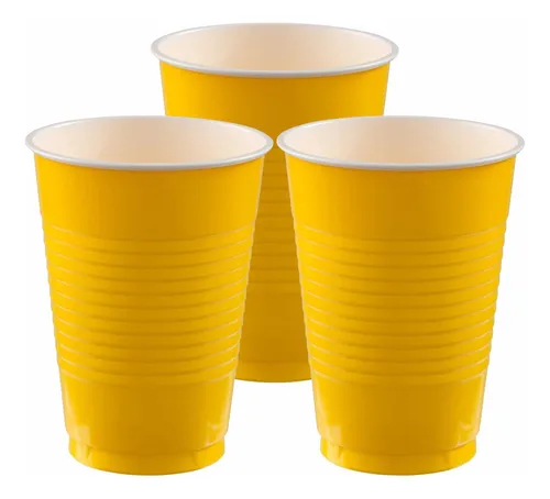 comprar Vaso De Plástico Desechable 12oz Granmark - 20 Piezas Color Amarillo